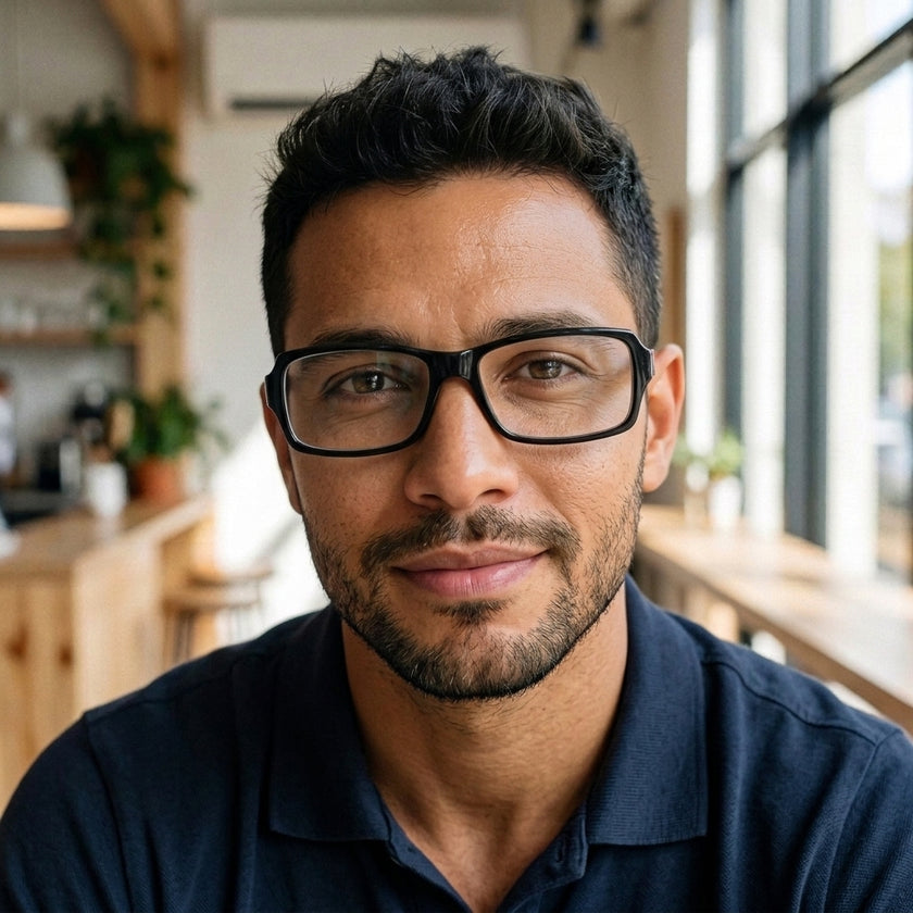 Armação Masculina 1024 Retangular Preto - modelo 1