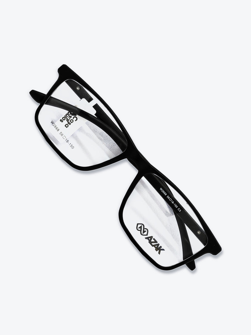 Armação Masculina AZAK W2668 Retangular Preto com Clip-on - foto 10