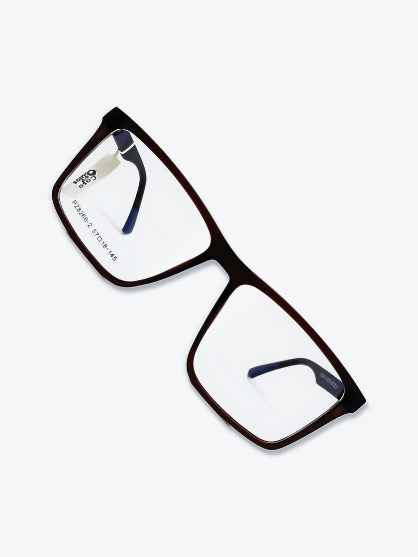 Armação Masculina PZ8266-2 Retangular Marrom com Clip-on - foto 10