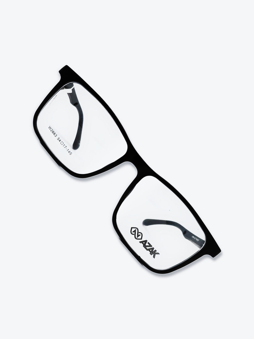 Armação Masculina AZAK W2663 Retangular Preto e Azul com Clip-on - foto 10