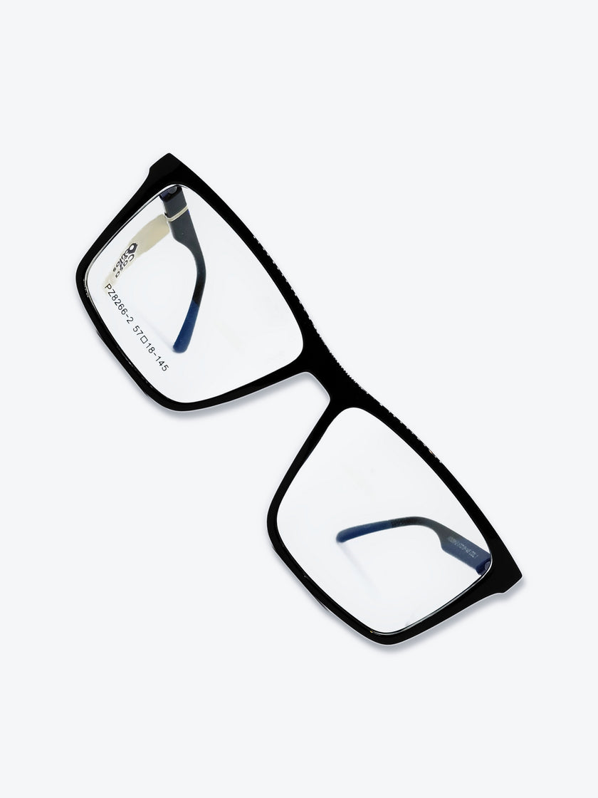 Armação Masculina PZ8266 2 Retangular Preto com Clip-on - foto 10