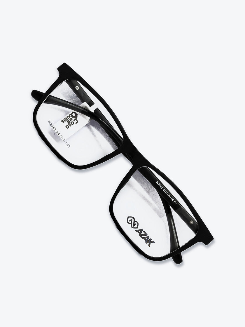 Armação Masculina AZAK W2663 Retangular Preto com Clip-on - foto 10