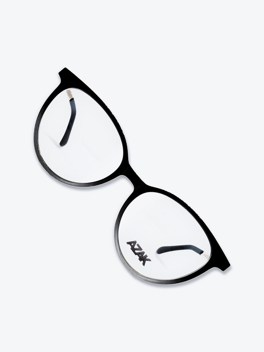 Armação Feminina AZAK 3017 Oval Preto Degradê e Dourado com Clip-on - foto 10