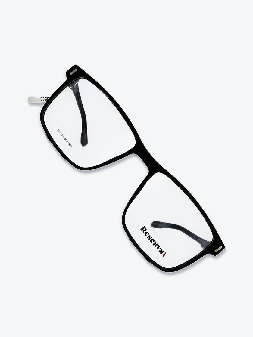 Armação Masculina Reserva RSV2615 Retangular Preto com Clip-on - foto 10