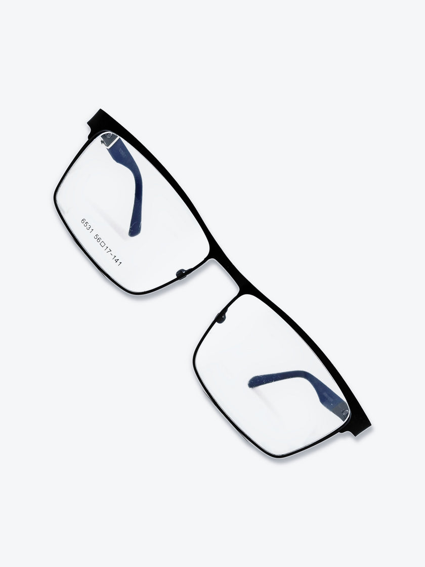 Armação Masculina 6531 Retangular Preto e Azul com Clip-on - foto 10