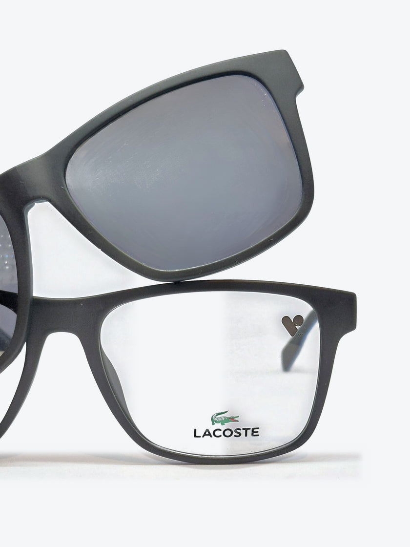 Armação Masculina Lacoste L2707 Retangular Preto, Azul e Cinza com Clip-on - foto 10