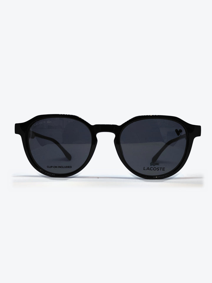 Armação Masculina Lacoste L4008 Geométrica ou Sextavada Preto com Clip-on - foto 1