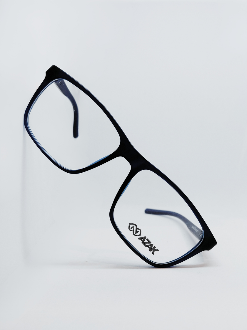 Armação Masculina AZAK H002 Retangular Preto e Azul - foto 1