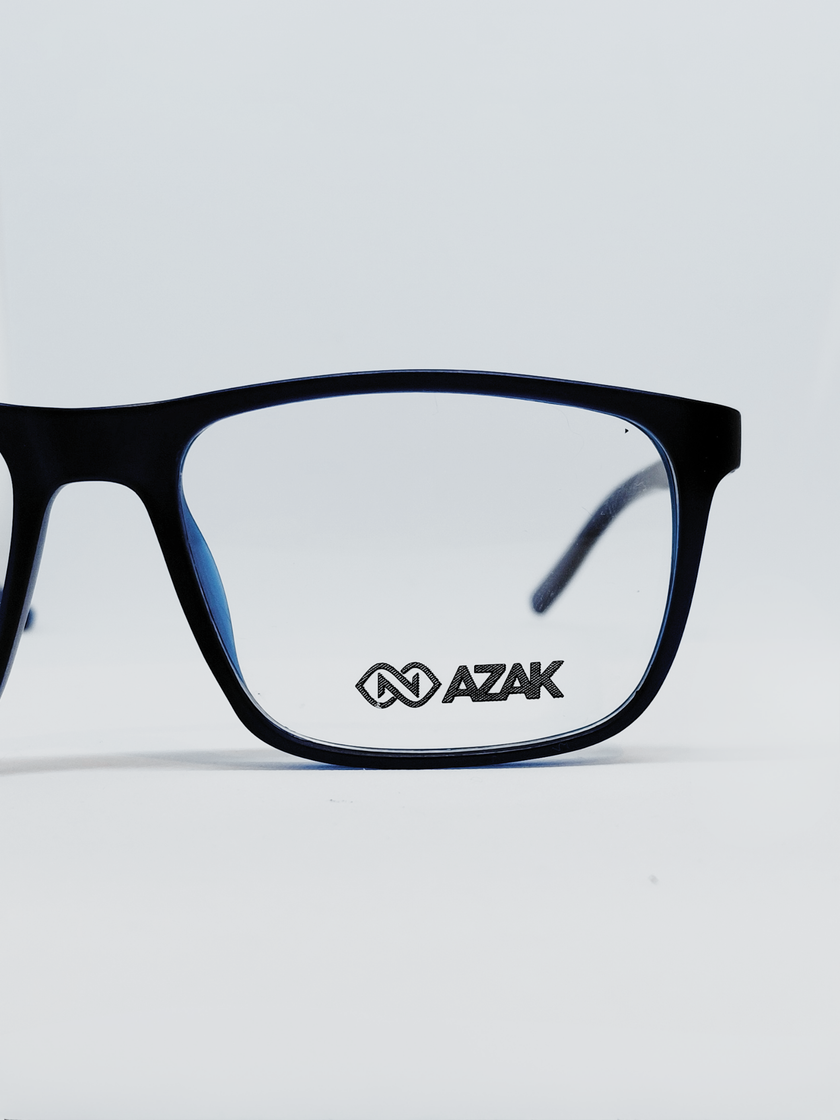 Armação Masculina AZAK H002 Retangular Preto e Azul - foto 2