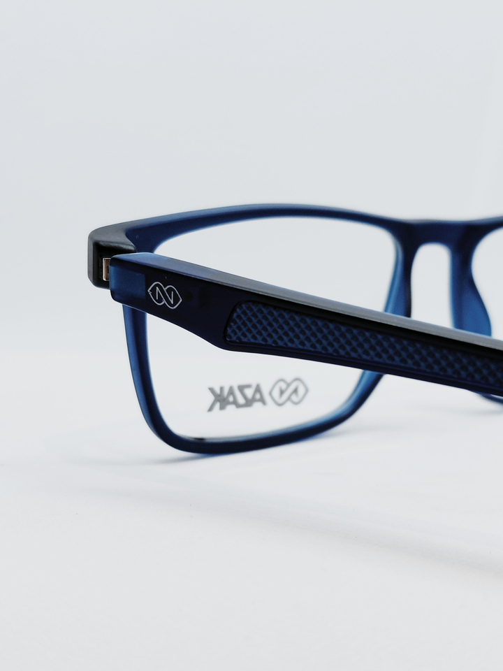 Armação Masculina AZAK H008 Retangular Azul Marinho - foto 1