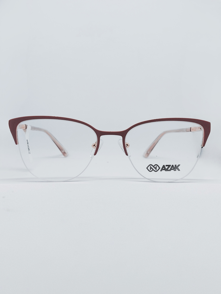 Armação Feminina AZAK IZ4165 Meio Aro (fio de nylon) Rosé e Dourado - foto 1