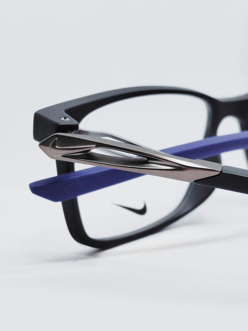 Armação Masculina Nike 7145 Retangular Preto e Azul - foto 2
