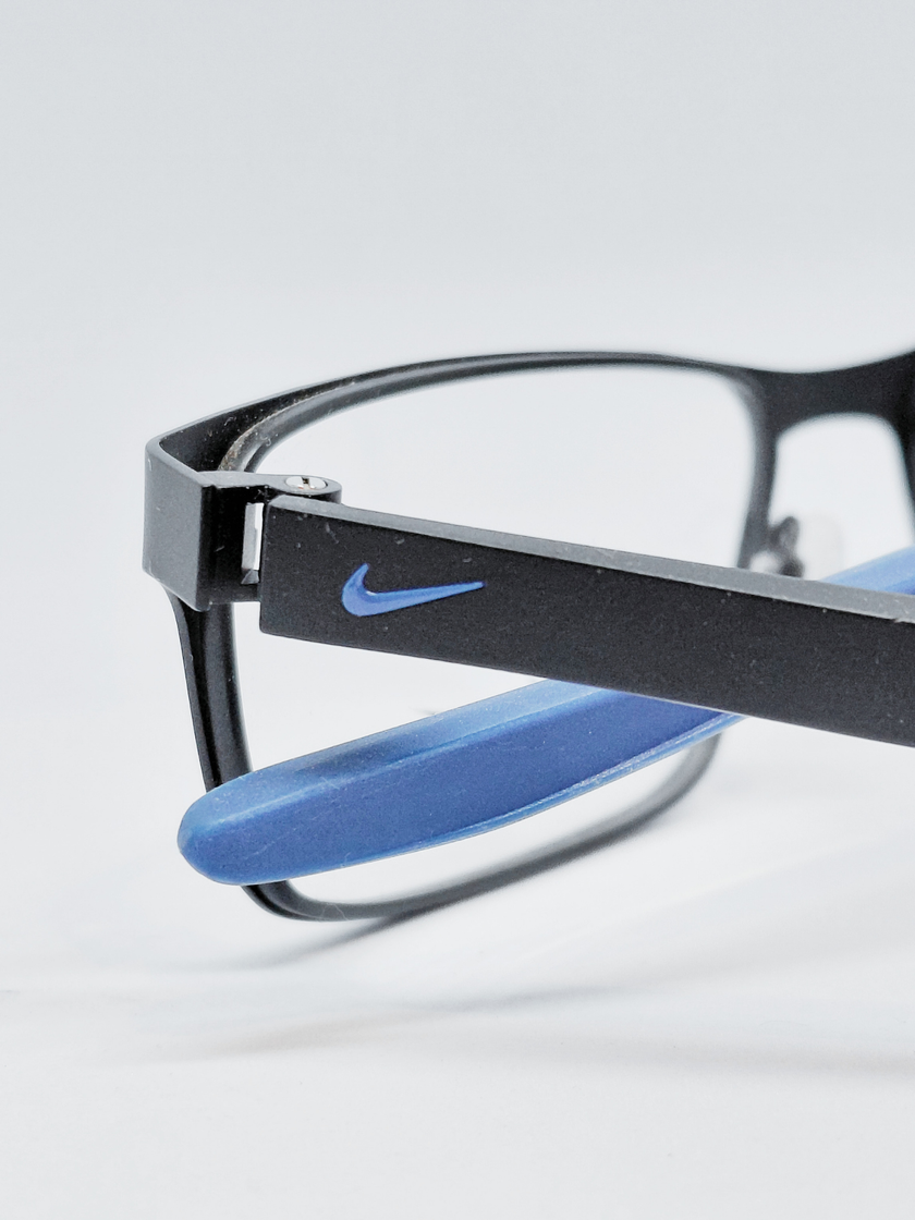 Armação Masculina Nike 8131 Retangular Preto e Azul - foto 2