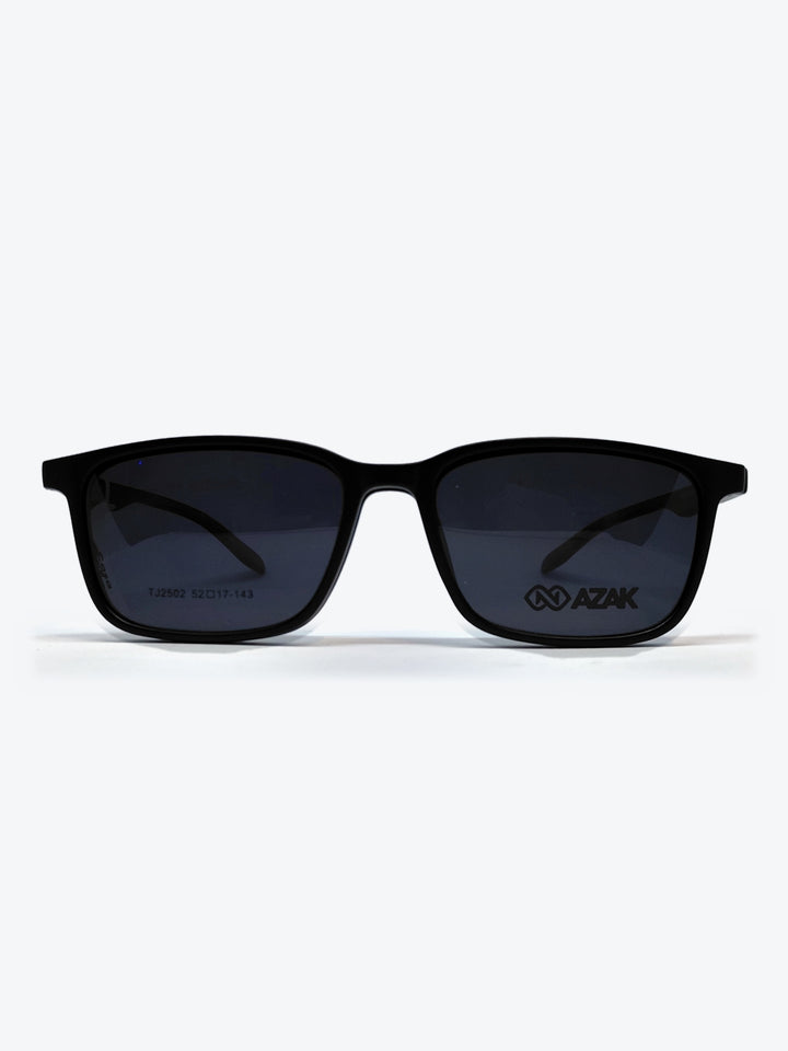 Armação Masculina AZAK TJ2502 Retangular Preto e Verde com Clip-on - foto 1