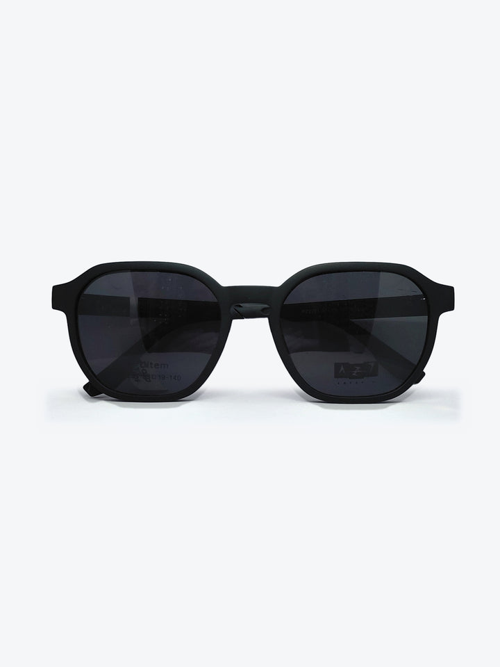 Armação Masculina AZAK PZ2291 Geométrica ou Sextavada Preto com Clip-on - foto 1