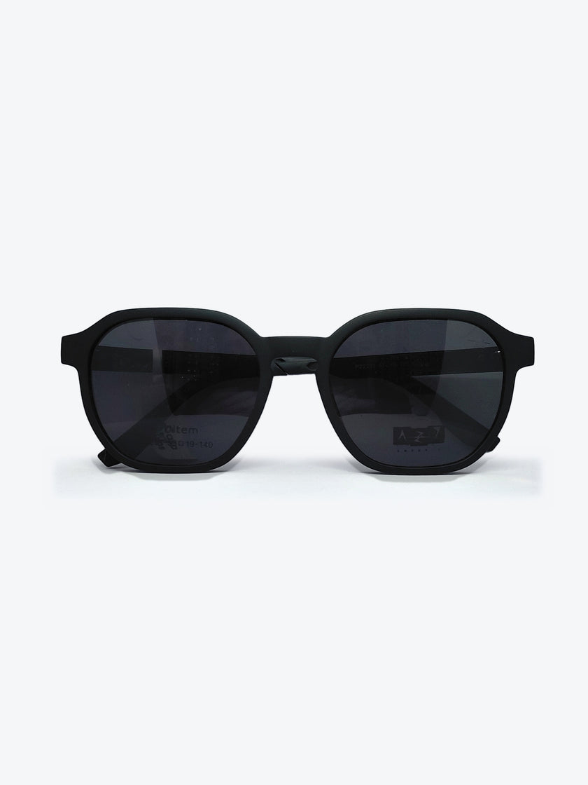 Armação Masculina AZAK PZ2291 Geométrica ou Sextavada Preto com Clip-on - foto 1