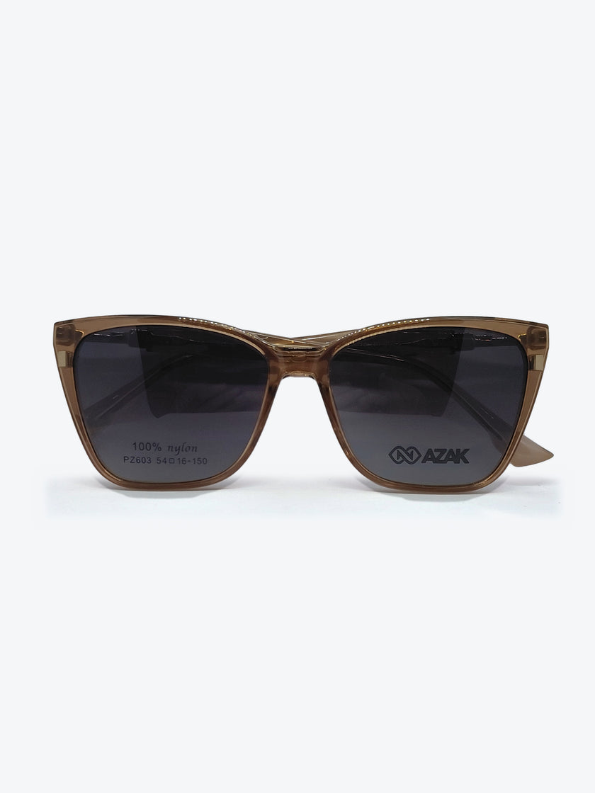 Armação Feminina AZAK PZ603 C5 Gatinho Marrom Claro com Clip-on - foto 1