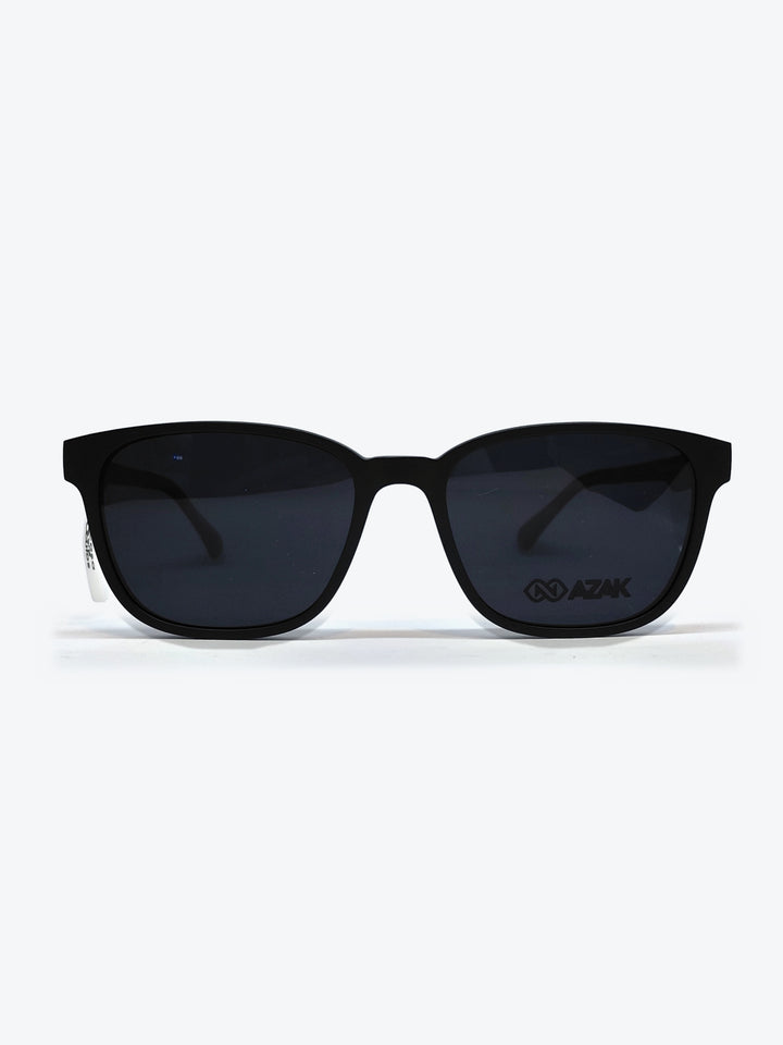 Armação Masculina AZAK T621 C2M Retangular Preto e Cinza com Clip-on - foto 1
