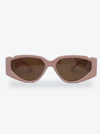 Óculos de Sol YD2100 Geométrico ou Sextavado Rosa Pastel - foto 1