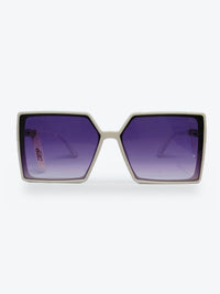 Óculos de Sol 22042 Geométrico ou Sextavado Branco, Dourado e Roxo - foto 1