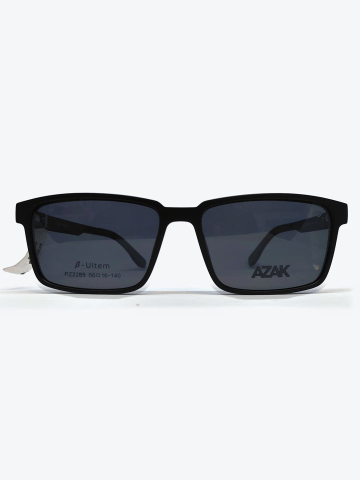 Armação Masculina AZAK PZ2289 Retangular Preto com Clip-on - foto 1