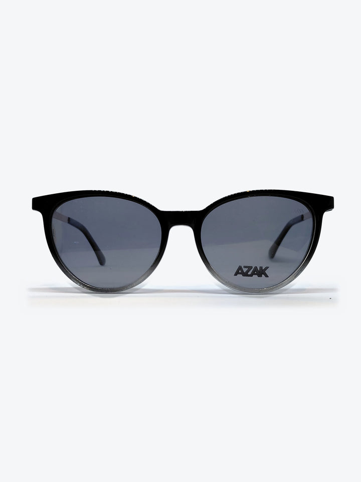 Armação Feminina AZAK 3017 Oval Preto Degradê e Dourado com Clip-on - foto 1