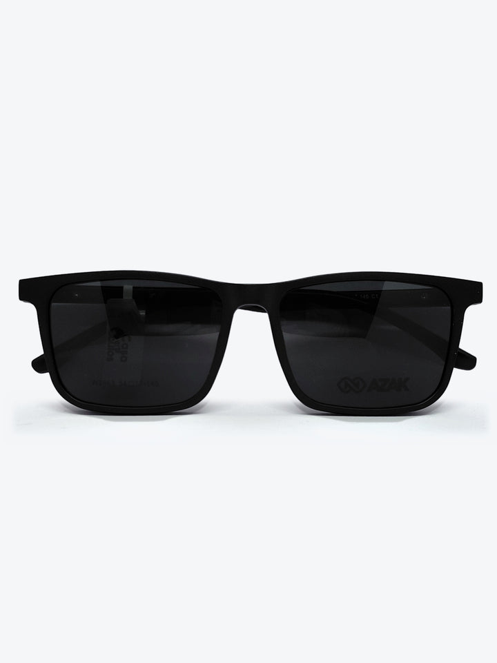 Armação Masculina AZAK W2663 Retangular Preto com Clip-on - foto 1