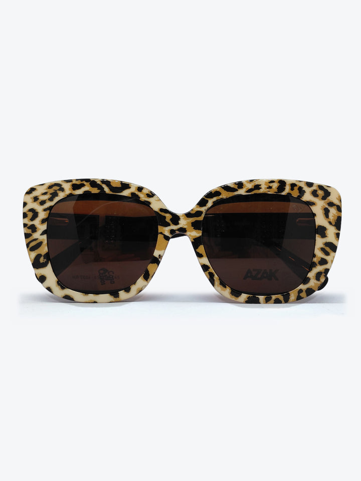 Armação Feminina AZAK HR T684 Gatinho Animal Print e Preto com Clip-on - foto 1