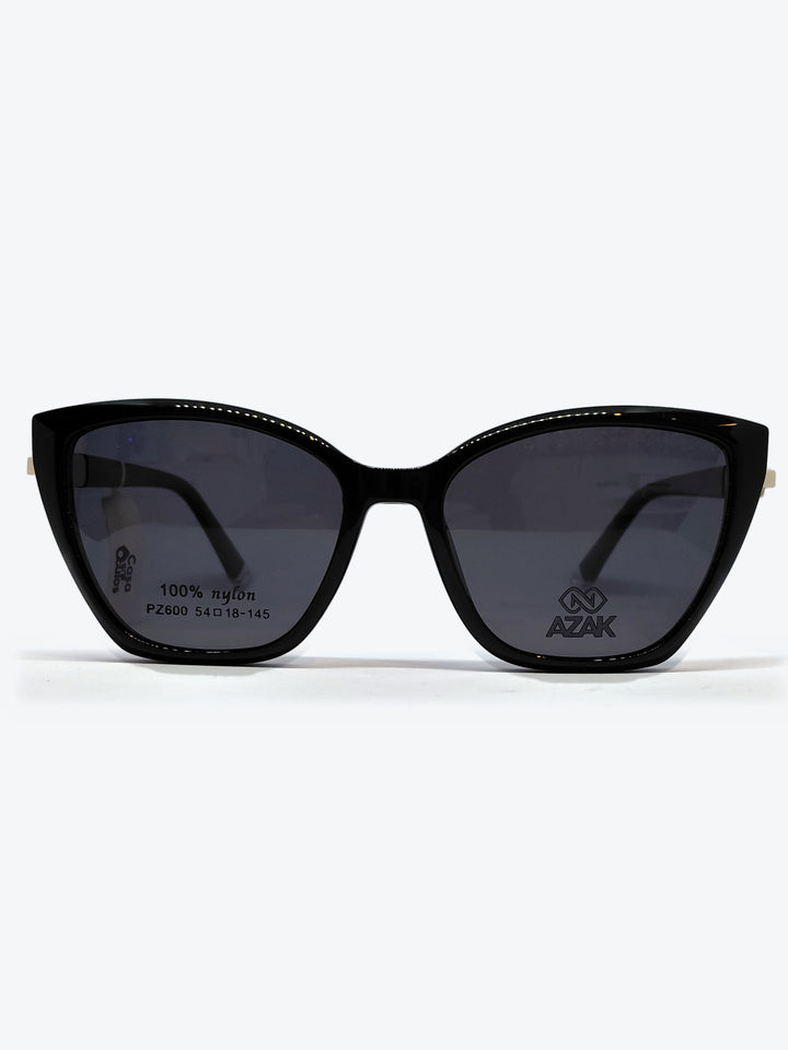 Armação Feminina AZAK PZ600 Gatinho Preto com Clip-on - foto 1