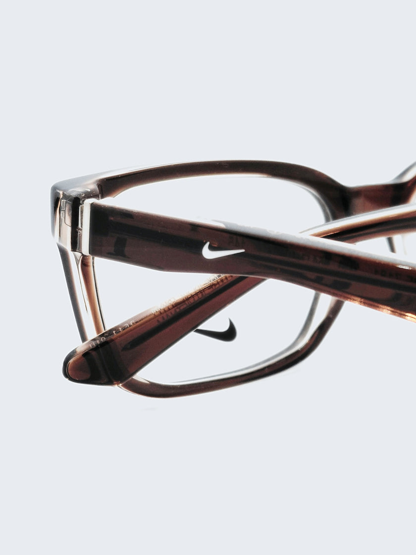 Armação Masculina Nike 7181 Retangular Marrom Translúcido - foto 2