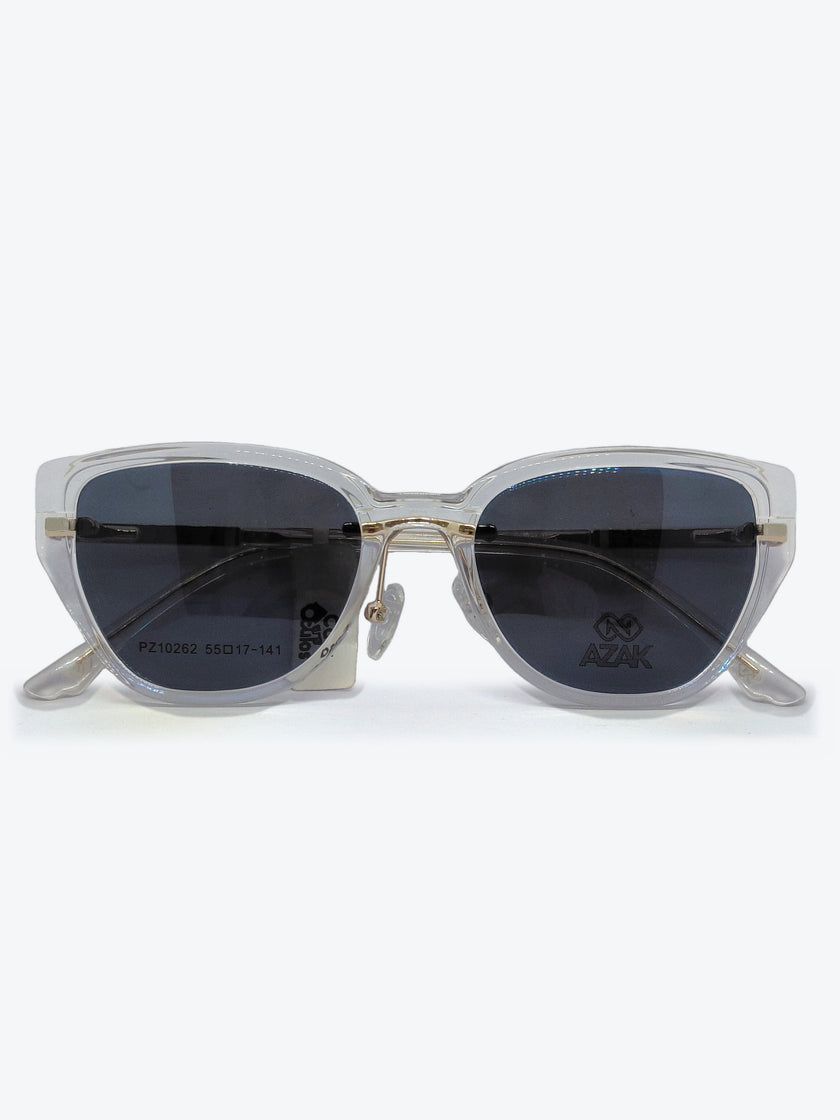 Armação Feminina AZAK PZ10262 Sem Aro Dourado e Transparente com Clip-on - foto 1
