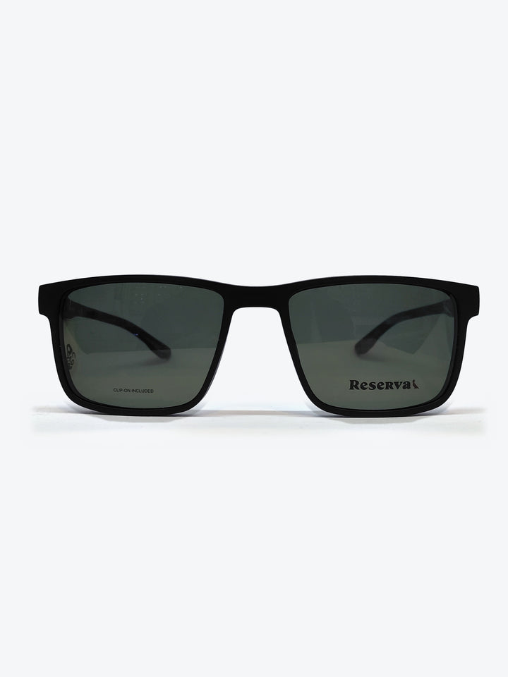 Armação Masculina Reserva RSV2615 Retangular Preto com Clip-on - foto 1