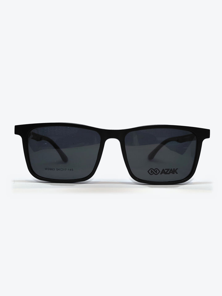 Armação Masculina AZAK W2663 Retangular Preto e Azul com Clip-on - foto 1