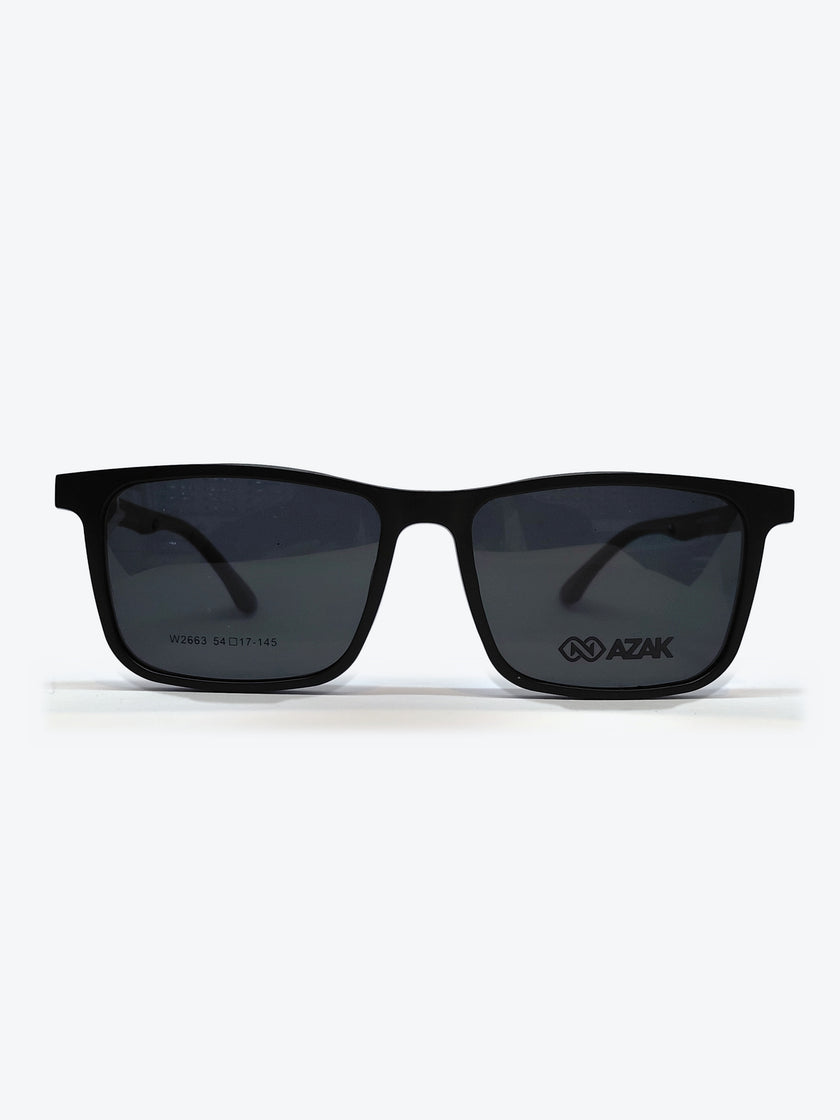 Armação Masculina AZAK W2663 Retangular Preto e Azul com Clip-on - foto 1