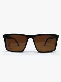 Armação Masculina PZ8266-2 Retangular Marrom com Clip-on - foto 1