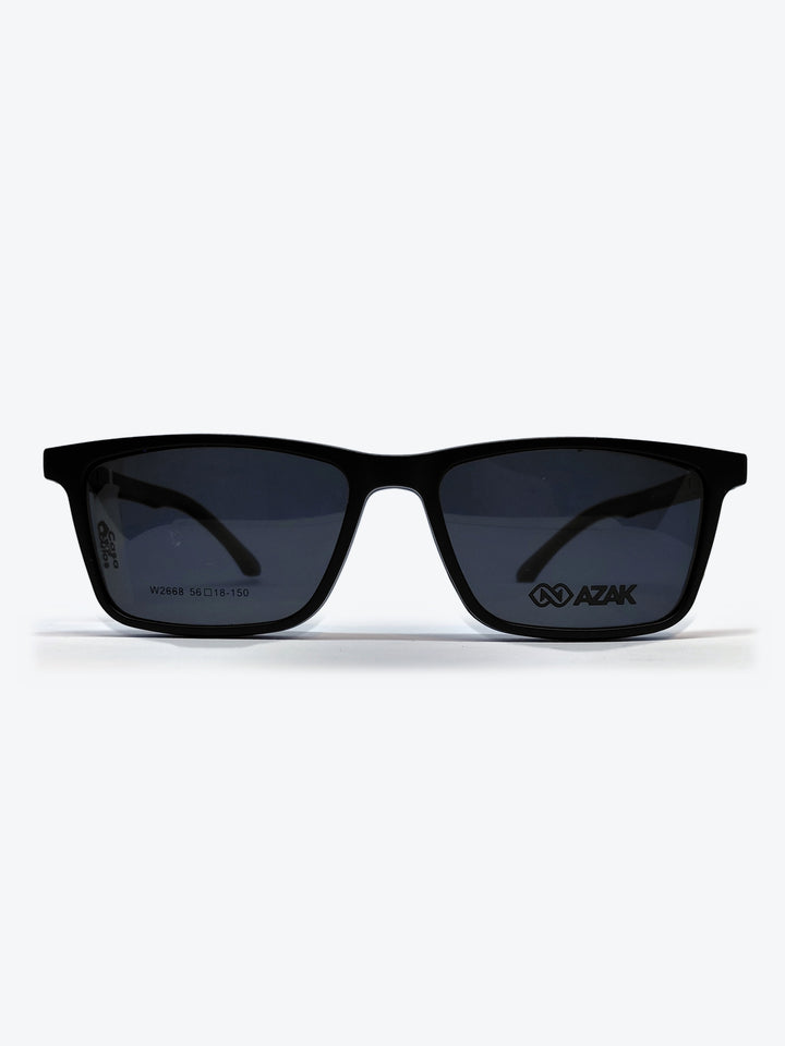Armação Masculina AZAK W2668 Retangular Preto com Clip-on - foto 1