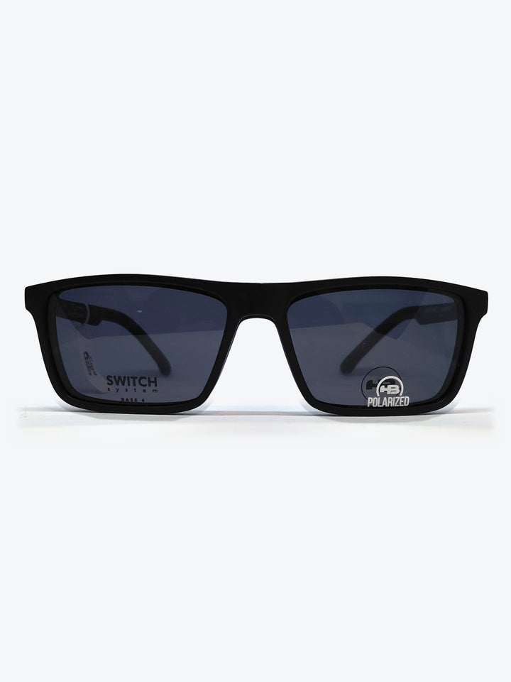 Armação Masculina HB M.0531 Retangular Preto com Clip-on - foto 1