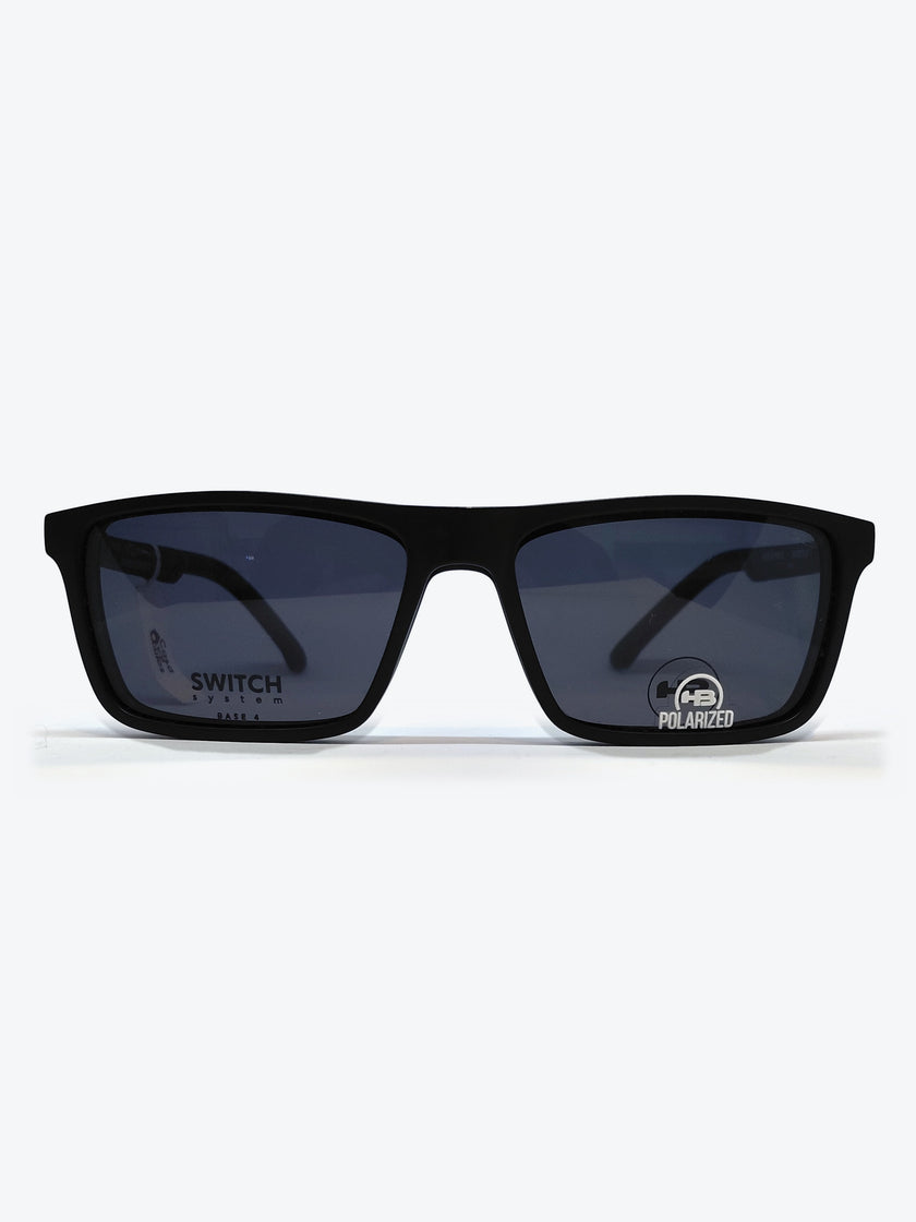 Armação Masculina HB M.0531 Retangular Preto com Clip-on - foto 1