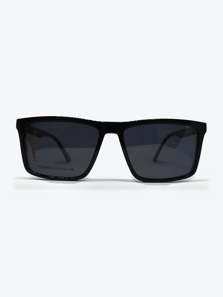 Armação Masculina PZ8266 2 Retangular Preto com Clip-on - foto 1