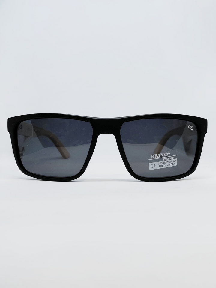 Óculos de Sol AZAK JZ3961P Retangular Preto e Madeira - foto 1