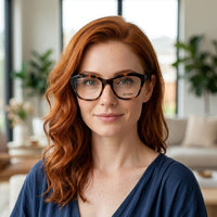 Armação Feminina AZAK 25075 Gatinho Tartaruga Preto e Laranja - modelo 2