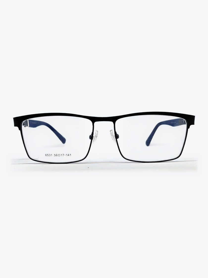 Armação Masculina 6531 Retangular Preto e Azul com Clip-on - foto 2