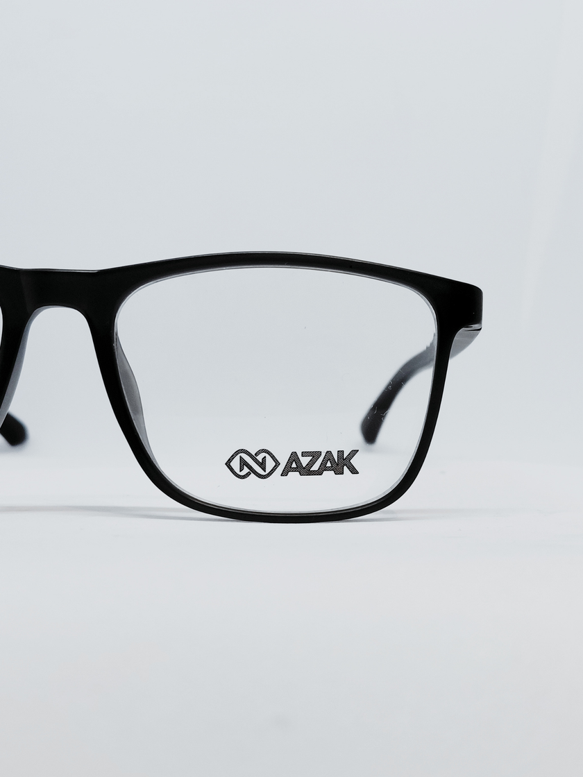 Armação Masculina AZAK H025 Retangular Preto e Vermelho - foto 2