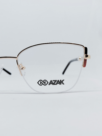 Armação Feminina AZAK HZ4538 Meio Aro (fio de nylon) Dourado e Preto - foto 2