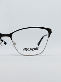 Armação Feminina AZAK JZ3943 Meio Aro (fio de nylon) Prata e Preto - foto 2