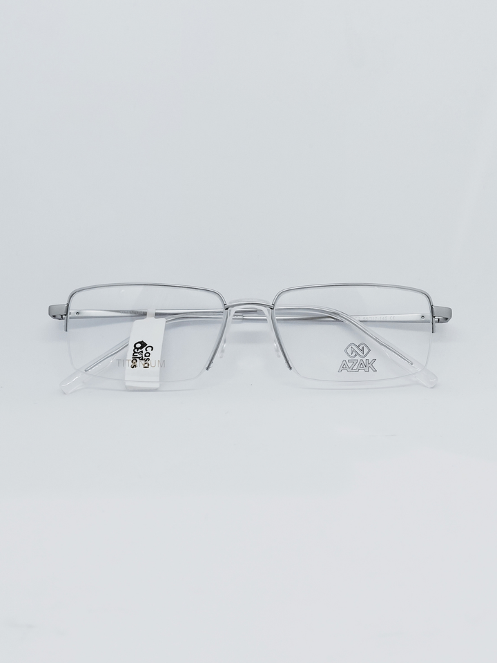 Armação Masculina AZAK H6233T Meio Aro (fio de nylon) Prata - foto 1