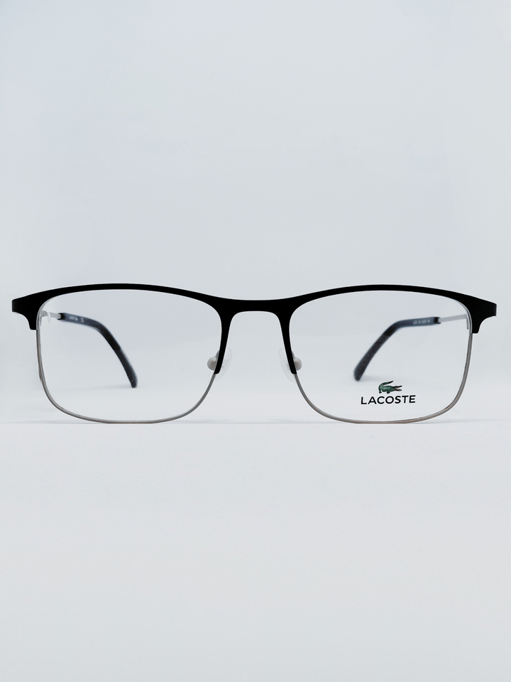 Armação Masculina Lacoste L2252 Retangular Preto e Prata - foto 1