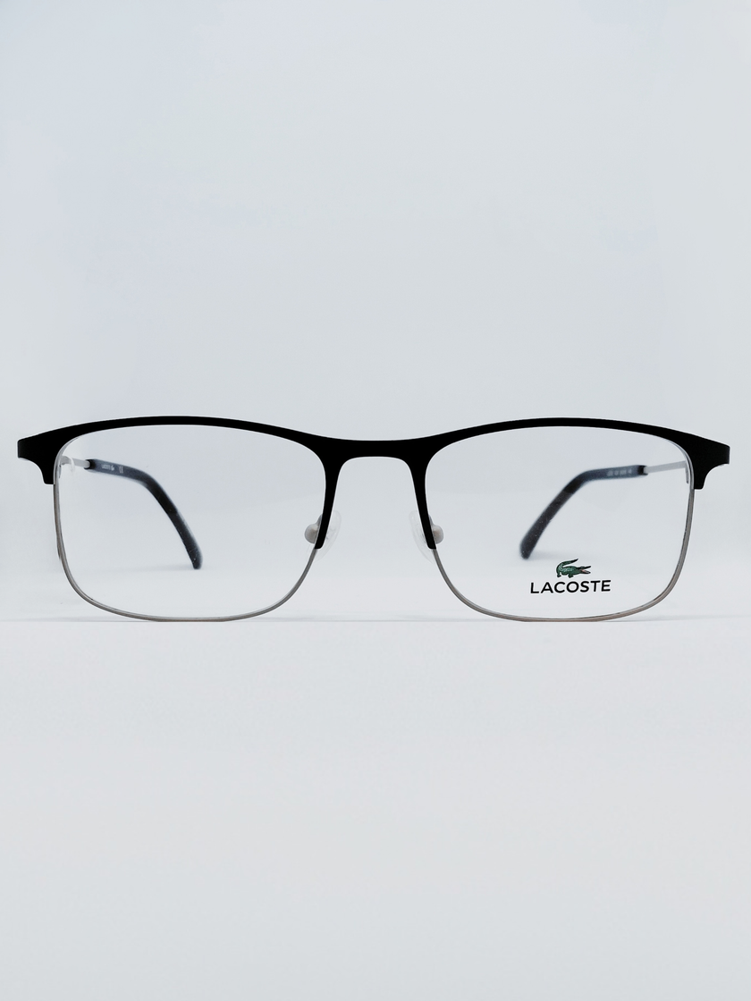 Armação Masculina Lacoste L2252 Retangular Preto e Prata - foto 1