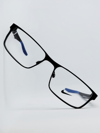 Armação Masculina Nike 8131 Retangular Preto e Azul - foto 3