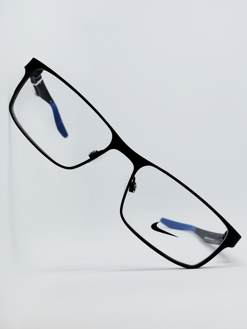 Armação Masculina Nike 8131 Retangular Preto e Azul - foto 3